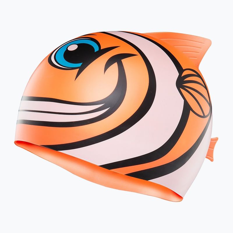 Шапочка для плавання дитяча TYR Charactyr Happy Fish Cap помаранчева LCSHFISH 2