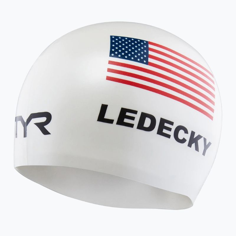 Шапочка для плавання TYR Ledecky Silicone white