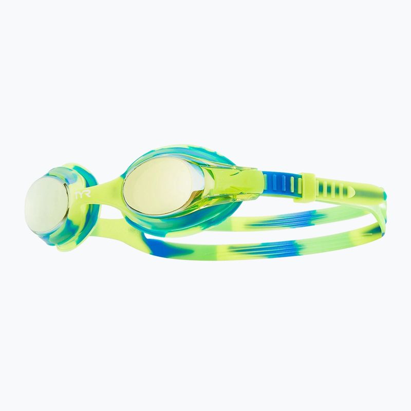 Дитячі окуляри для плавання TYR Swimple Tie Dye Дзеркальне золото / зелений / синій