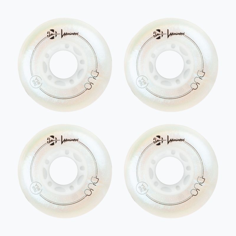 Колеса для роликів Luminous Led Wheels Duo 76mm/85A X4 white/pearl 2