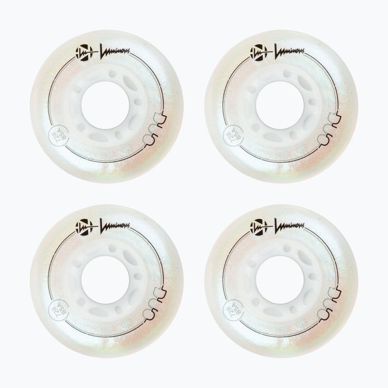Колеса для роликів Luminous Led Wheels Duo 72mm/85A X4 white/pearl 2