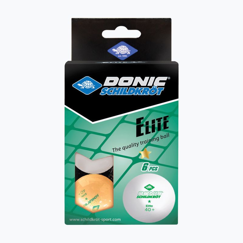М'ячі для настільного тенісу Donic-Schildkröt 1-Star Elite Poly 40+ 6шт білий/помаранчевий 4