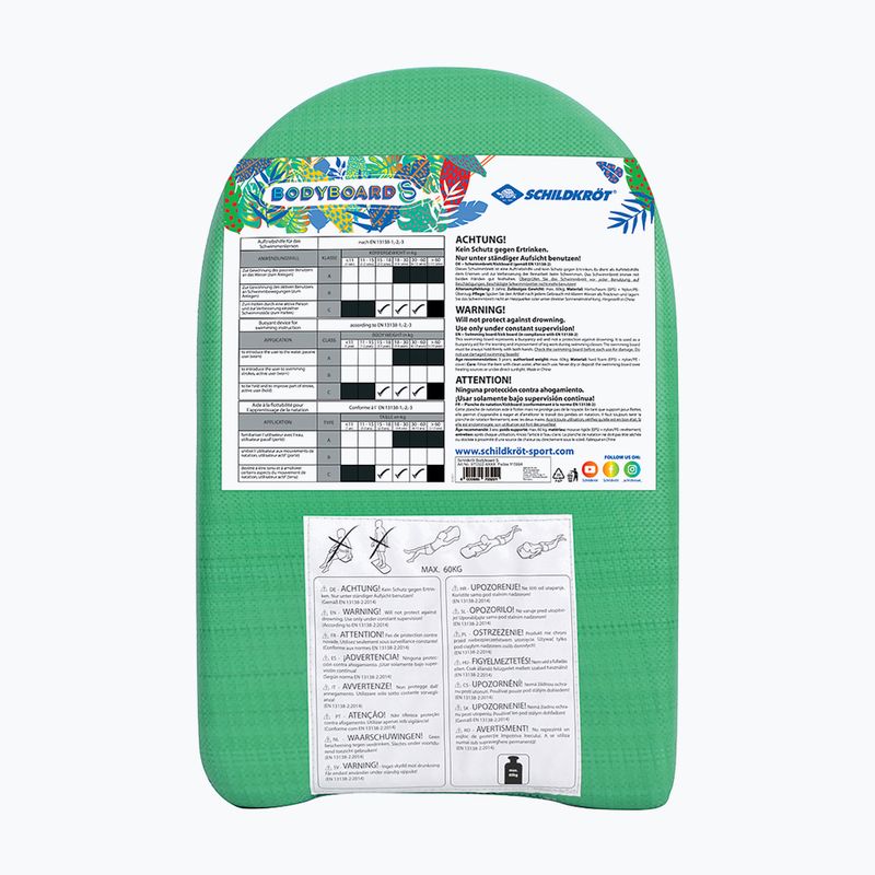 Дошка для плавання Schildkröt Bodyboard зелено-блакитна 970322 6