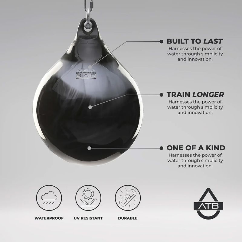 Боксерська груша Aqua Training Bag Energy Punching Bag 15" чорний/сріблястий 4
