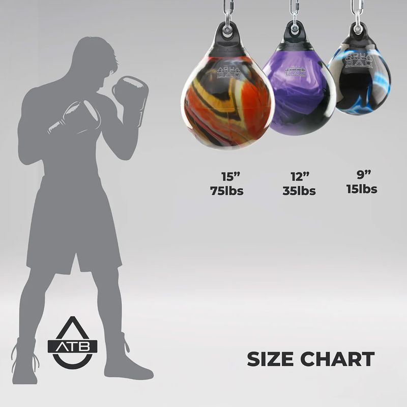 Боксерська груша Aqua Training Bag Energy Punching Bag 15" чорний/сріблястий 8