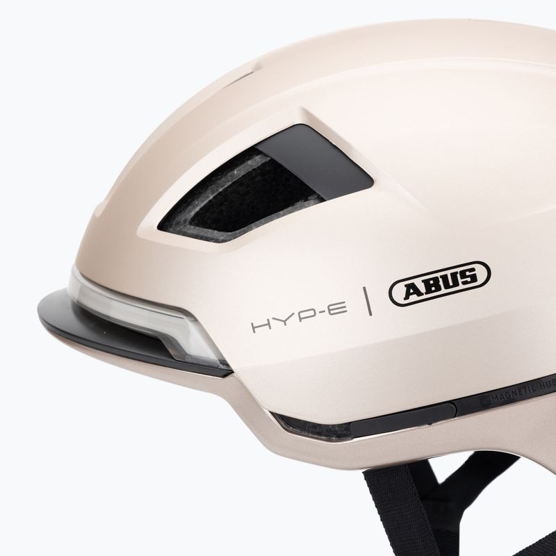 Шолом велосипедний з показчиками повороту ABUS Hyp-E champagne gold 7