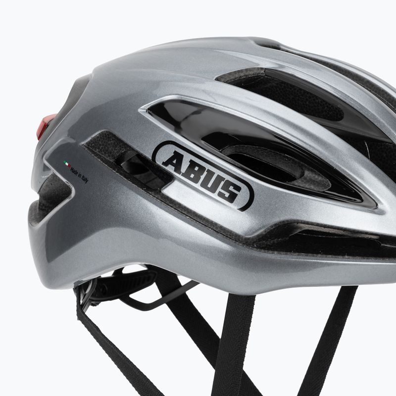 Шолом велосипедний ABUS Taipan LED graphite silver 8