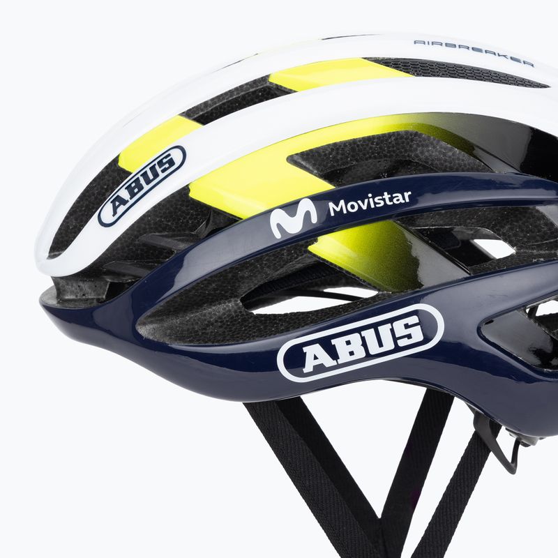 Шолом велосипедний ABUS AirBreaker Movistar Team 24 navy/yellow/white 7
