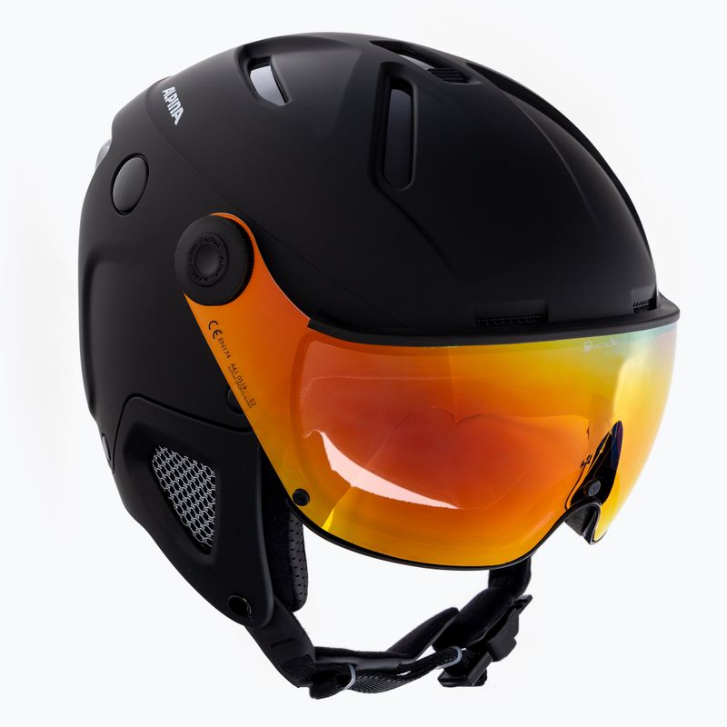 Шолом лижний чоловічий Alpina Attelas Visor QVM чорний 9090130