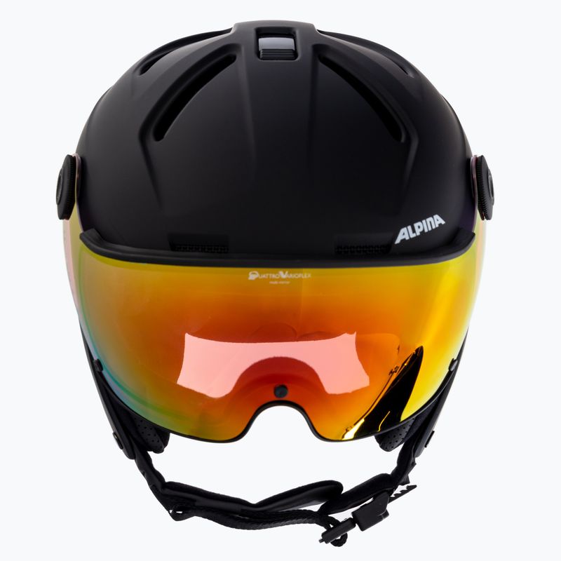 Шолом лижний чоловічий Alpina Attelas Visor QVM чорний 9090130 2