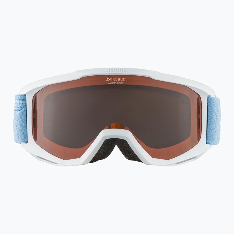 Маска лижна дитяча Alpina Piney white/skyblue matt/orange 8
