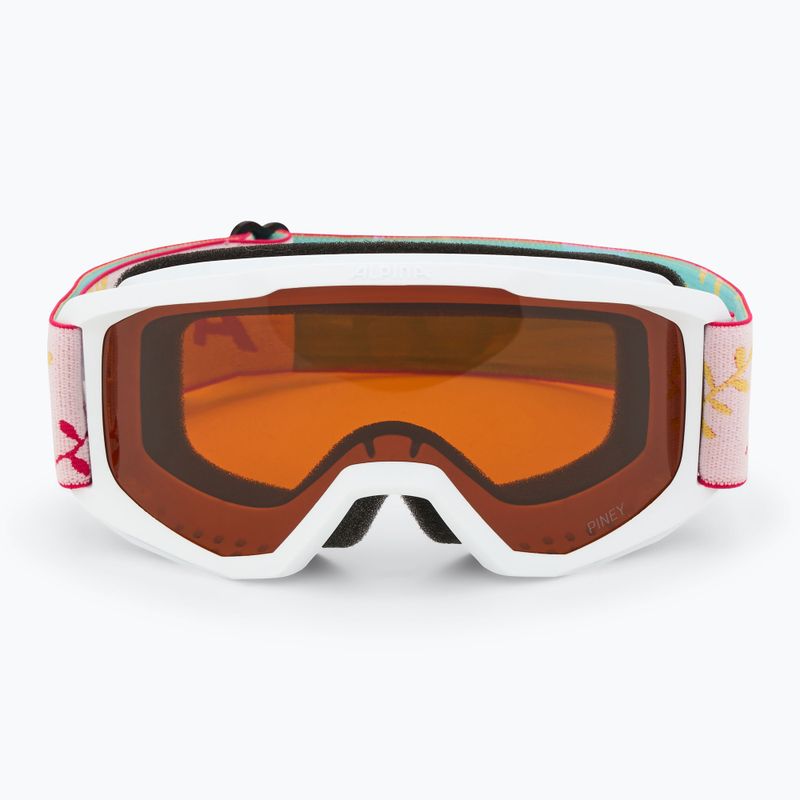 Окуляри лижні дитячі Alpina Piney white/ flower matt/ orange 2