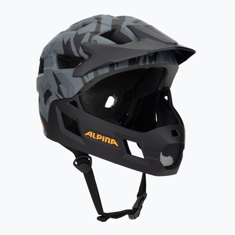 Шолом велосипедний дитячий Alpina Rupi black camo/orange matt