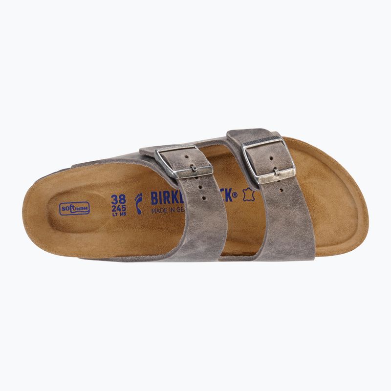 Шльопанці BIRKENSTOCK Arizona Soft Footbed Oiled Leather Narrow iron 8