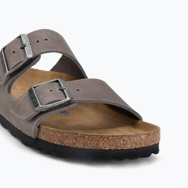Шльопанці BIRKENSTOCK Arizona Soft Footbed Oiled Leather Narrow iron 7