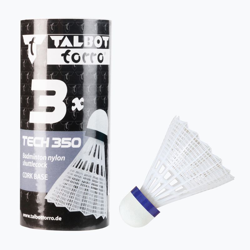 Волани для бадмінтону Talbot-Torro Tech 350, Nylon 3 шт. білі 479112