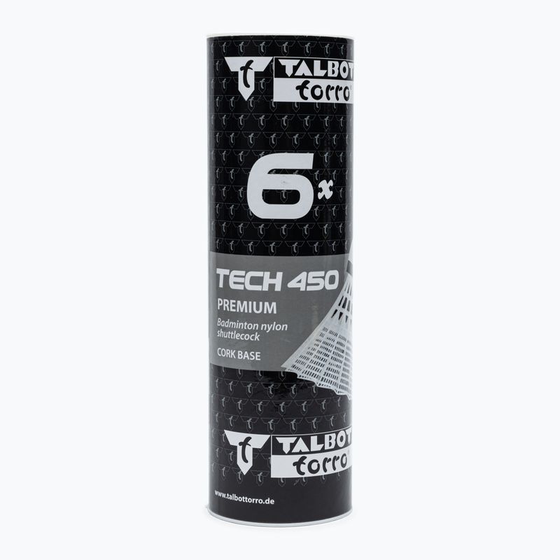 Волани для бадмінтону Talbot-Torro Tech 450, Premium Nylon 6 шт. білі 469282