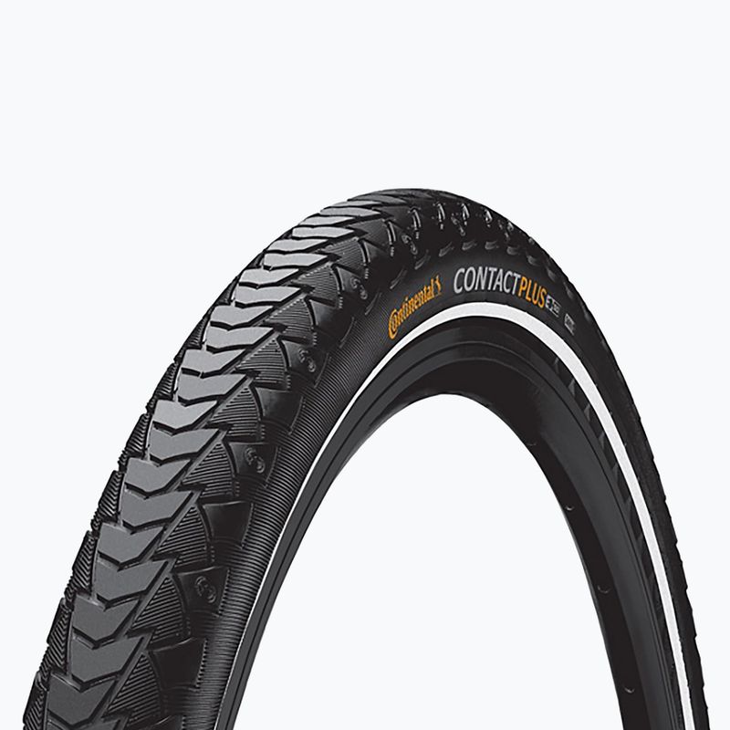 Велосипедна шина Continental Contact Plus дротова чорна/рефлекторна