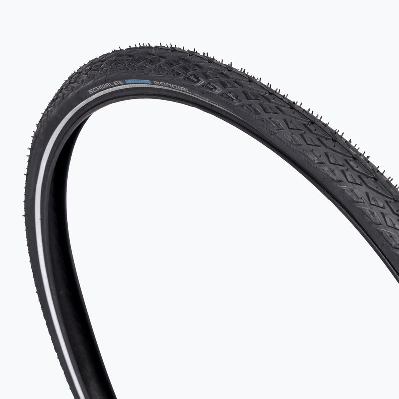 Велосипедна шина SCHWALBE Marathon Mondial Raceguard Addix дротяна чорна з рефлекторним покриттям 2