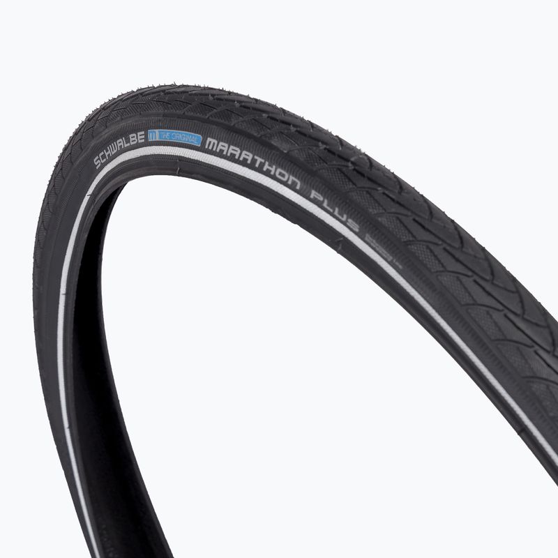 Велосипедна шина SCHWALBE Marathon Plus Smart Guard Addix дротяна чорна з рефлекторним покриттям 2