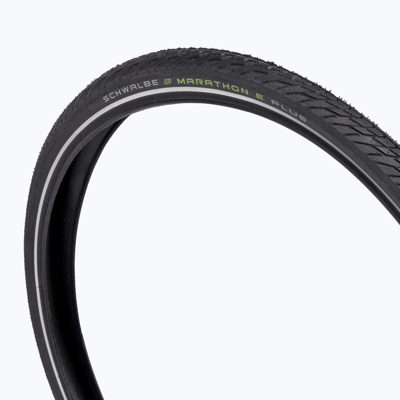 Велосипедна шина SCHWALBE Marathon E-Plus Smart Dualguard Addix E дротова чорна з рефлекторним покриттям