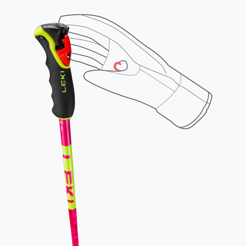 Палиці гірськолижні LEKI Spitfire 3D neon magenta/neon yellow/berry 8