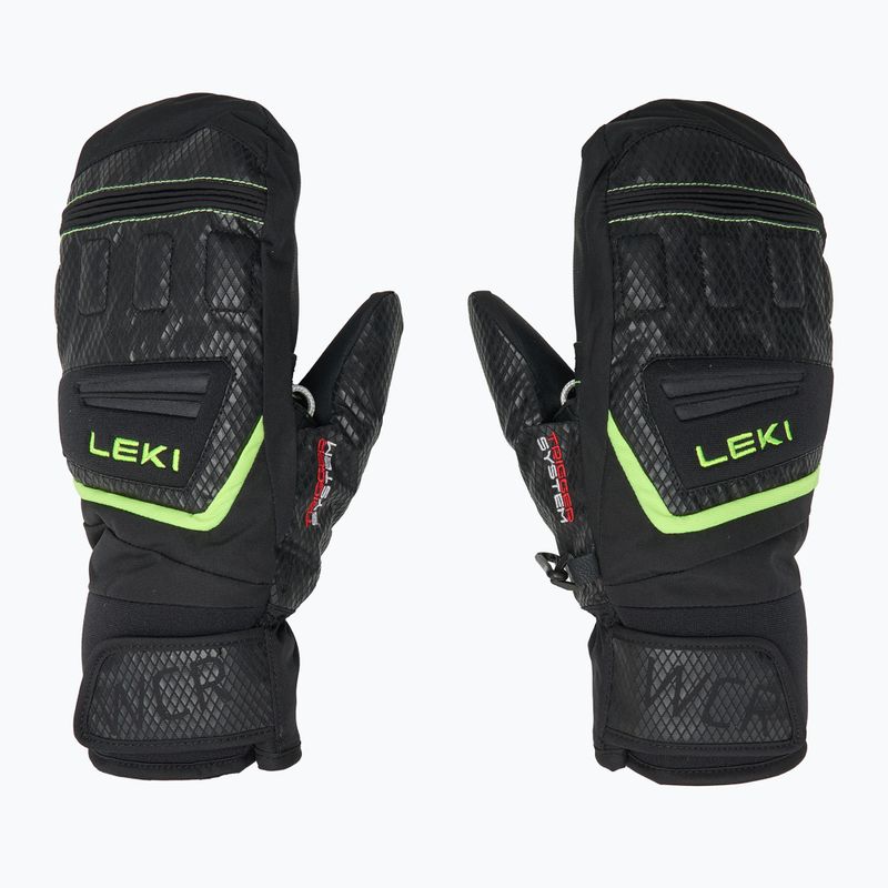 Рукавиці гірськолижні дитячі LEKI WCR Team 3D Junior Mitt black/ ice lemon 4