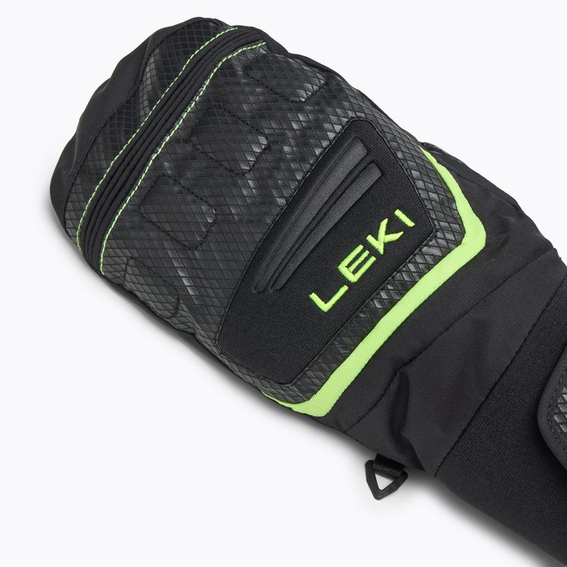 Рукавиці гірськолижні дитячі LEKI WCR Team 3D Junior Mitt black/ ice lemon 5