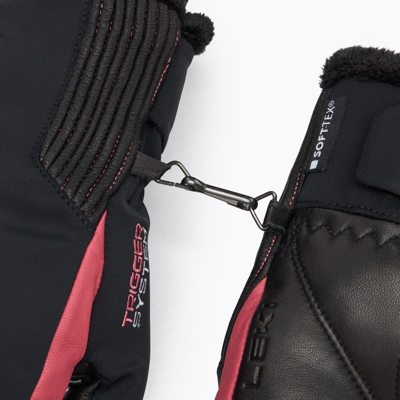 Рукавиці гірськолижні жіночі LEKI Vallarta 3D Mitt black/ rose 6