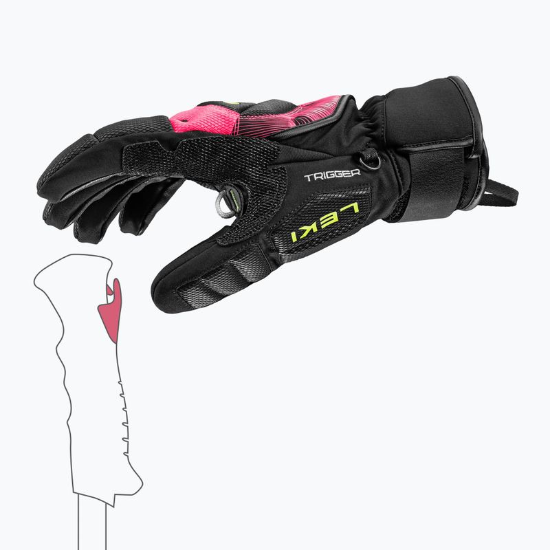 Рукавиці лижні LEKI WCR Core TR black/neon pink/neon yellow 6