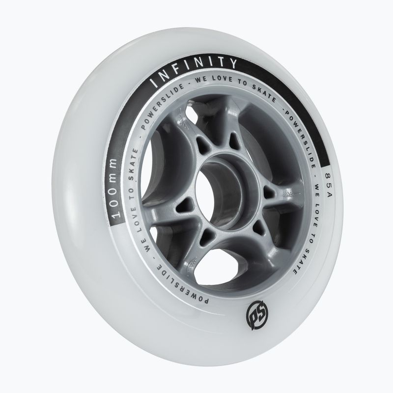 Колеса для роликових ковзанів Powerslide Infinity II 100mm/85A 4 шт. білі 905224 2