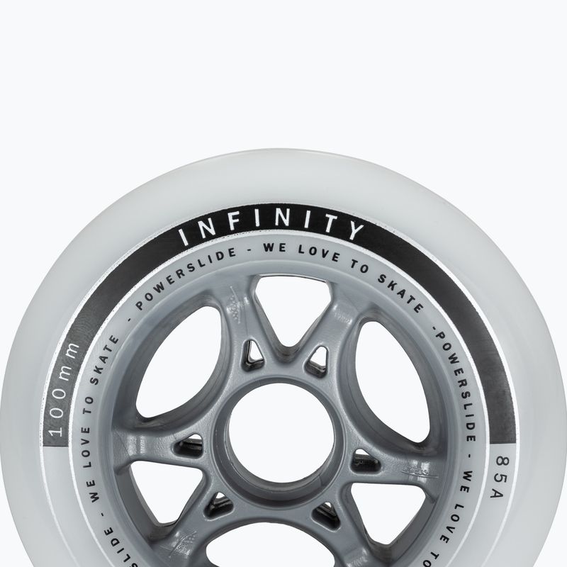 Колеса для роликових ковзанів Powerslide Infinity II 100mm/85A 4 шт. білі 905224 5
