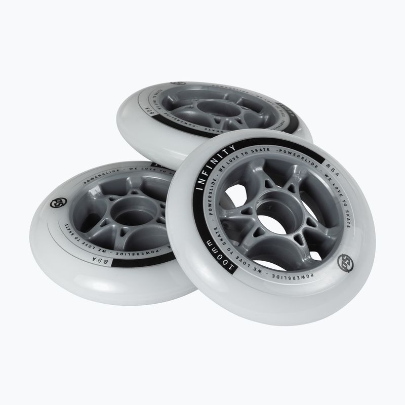 Колеса для роликових ковзанів Powerslide Infinity II 100mm/85A 4 шт. білі 905224 6
