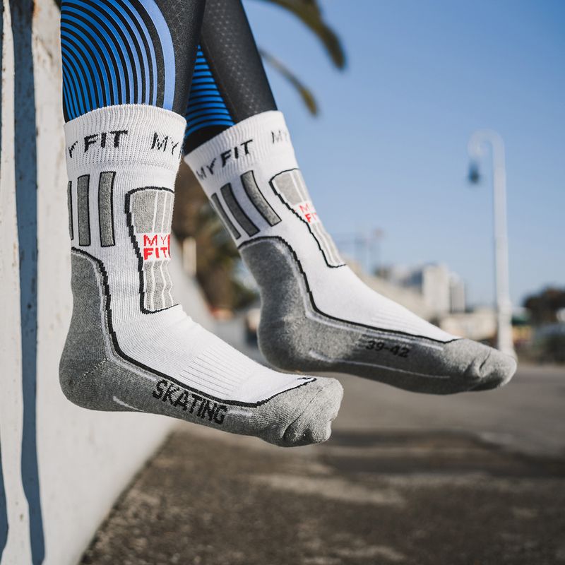 Шкарпетки для роликових ковзанів Powerslide MyFit biało-сірі 900988 7