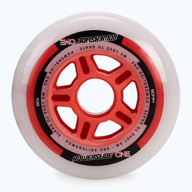 Колеса для роликових ковзанів з підшипниками Powerslide PS One Spacer/Bearings 8 шт. 90mm/82A білі 905304