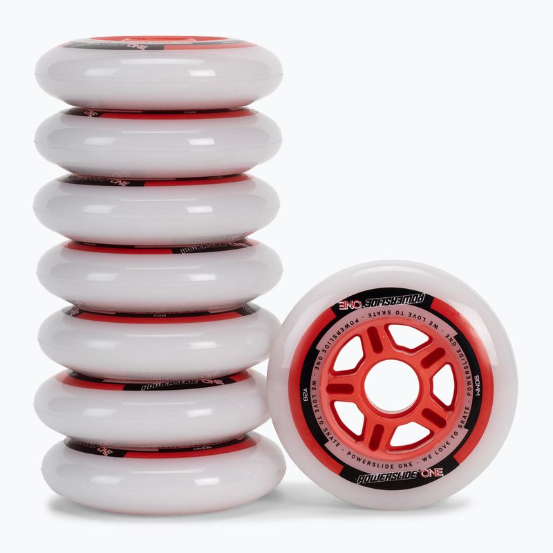 Колеса для роликових ковзанів з підшипниками Powerslide PS One Spacer/Bearings 8 шт. 90mm/82A білі 905304 2