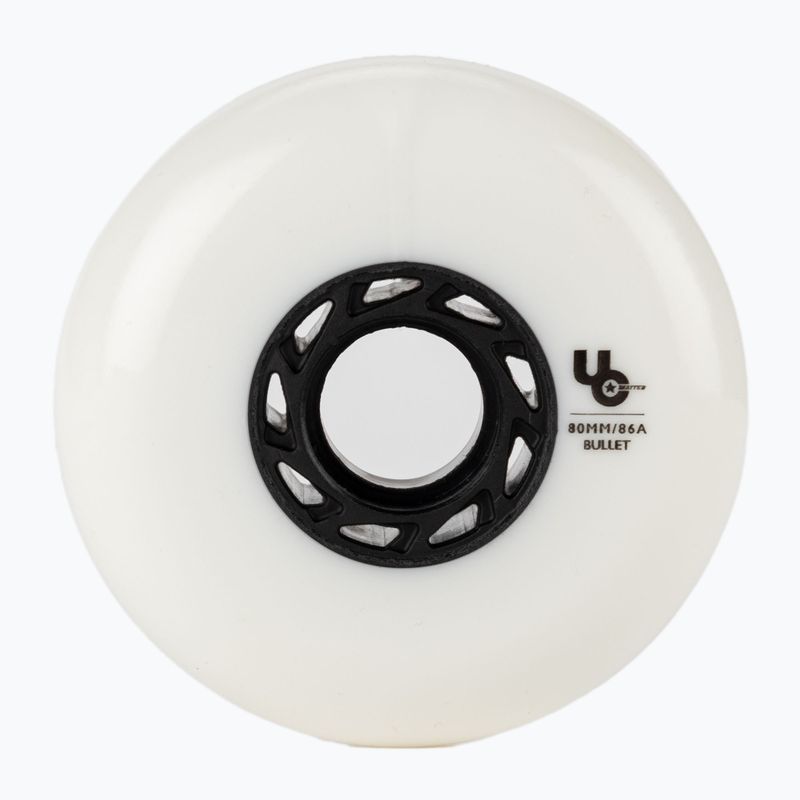 Колеса для роликових ковзанів UNDERCOVER WHEELS Team Bullet Radius 80mm/86A 4 шт. білі 406179 2