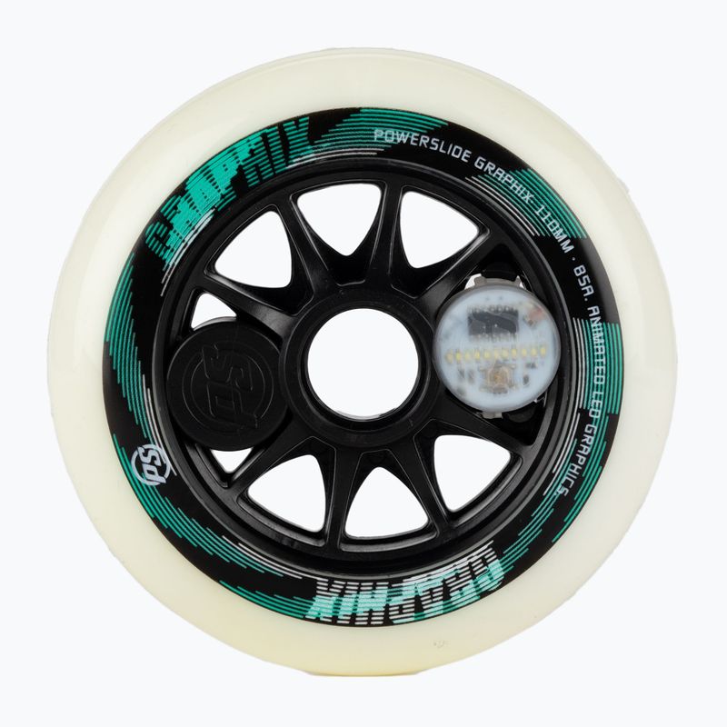 Колеса для роликових ковзанів Powerslide Graphix Right білі 905344
