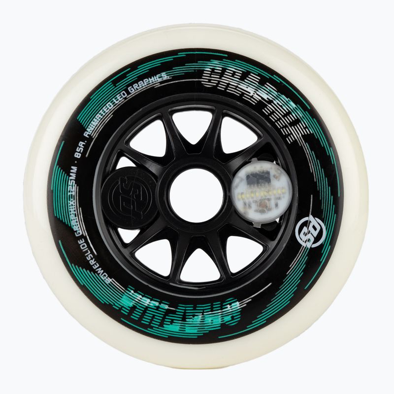 Колеса для роликових ковзанів Powerslide Graphix Left білі 905361