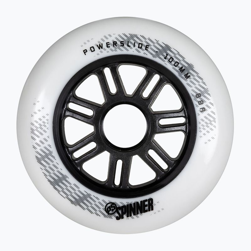 Роликові ковзани Powerslide Spinner 100 мм/88A колеса 3 шт білі.