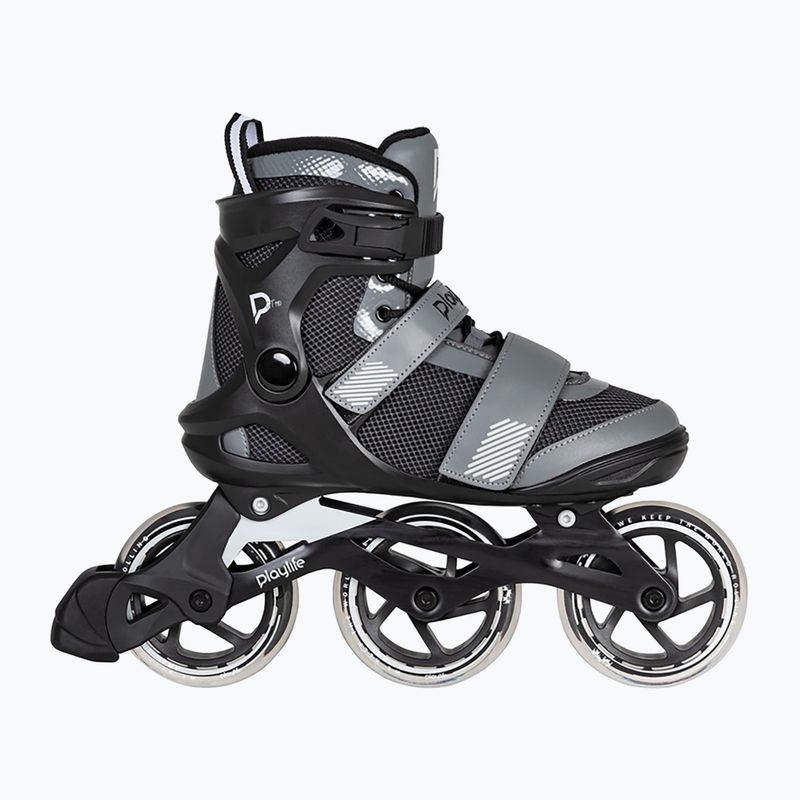 Чоловічі роликові ковзани Playlife GT 110 чорні/сірі 2