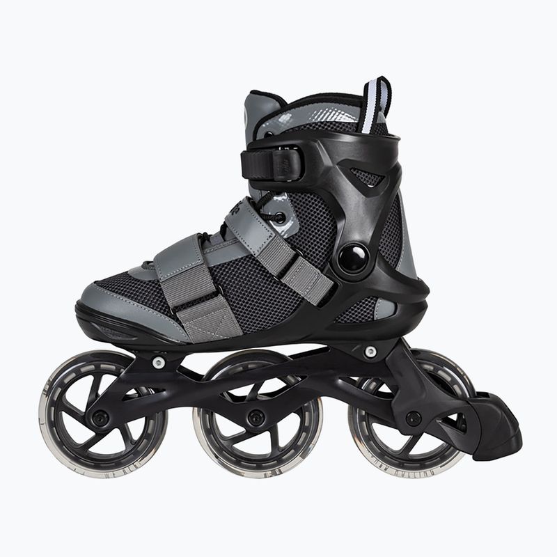 Чоловічі роликові ковзани Playlife GT 110 чорні/сірі 3