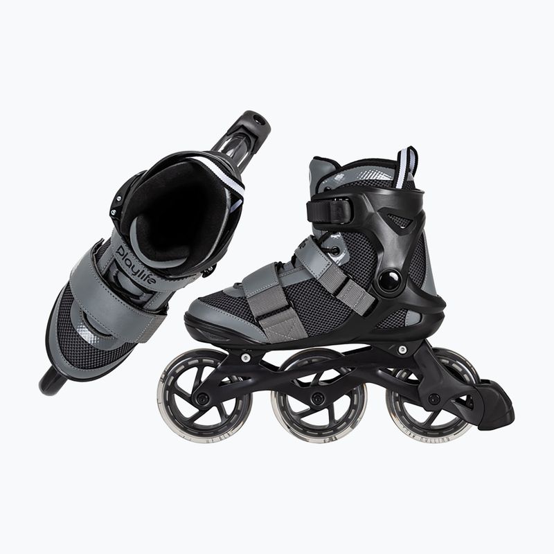 Чоловічі роликові ковзани Playlife GT 110 чорні/сірі 6