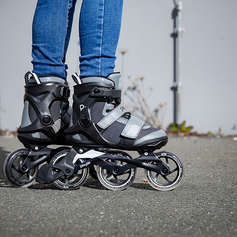Чоловічі роликові ковзани Playlife GT 110 чорні/сірі 11
