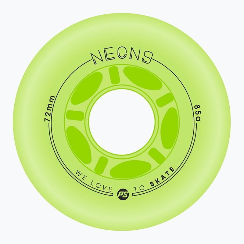 Колеса для роликів Powerslide Neons LED 72 mm/85A 4 pcs. green