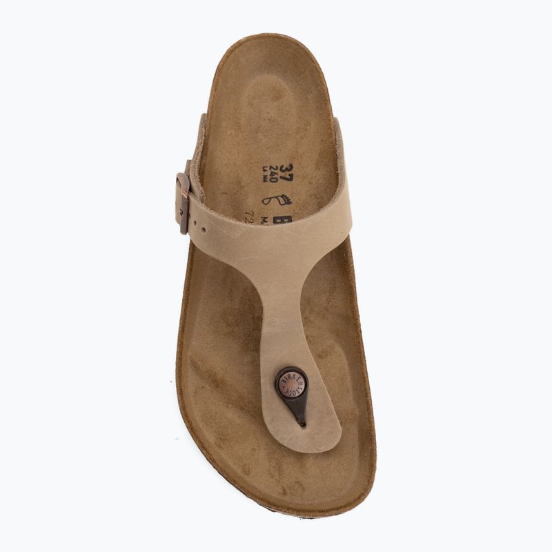 Шльопанці BIRKENSTOCK Gizeh Oiled Leather tabacco brown 5