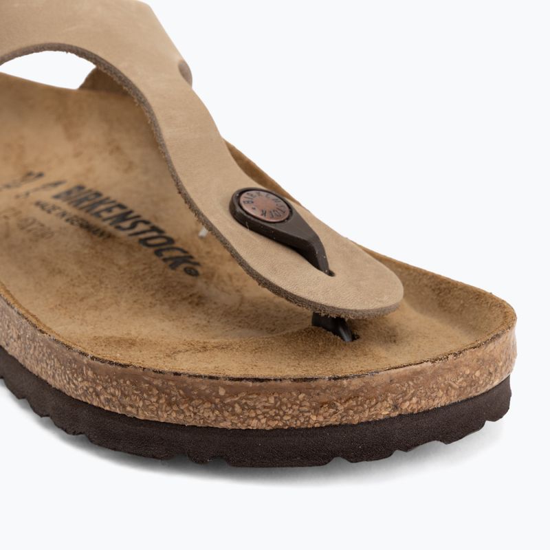Шльопанці BIRKENSTOCK Gizeh Oiled Leather tabacco brown 7