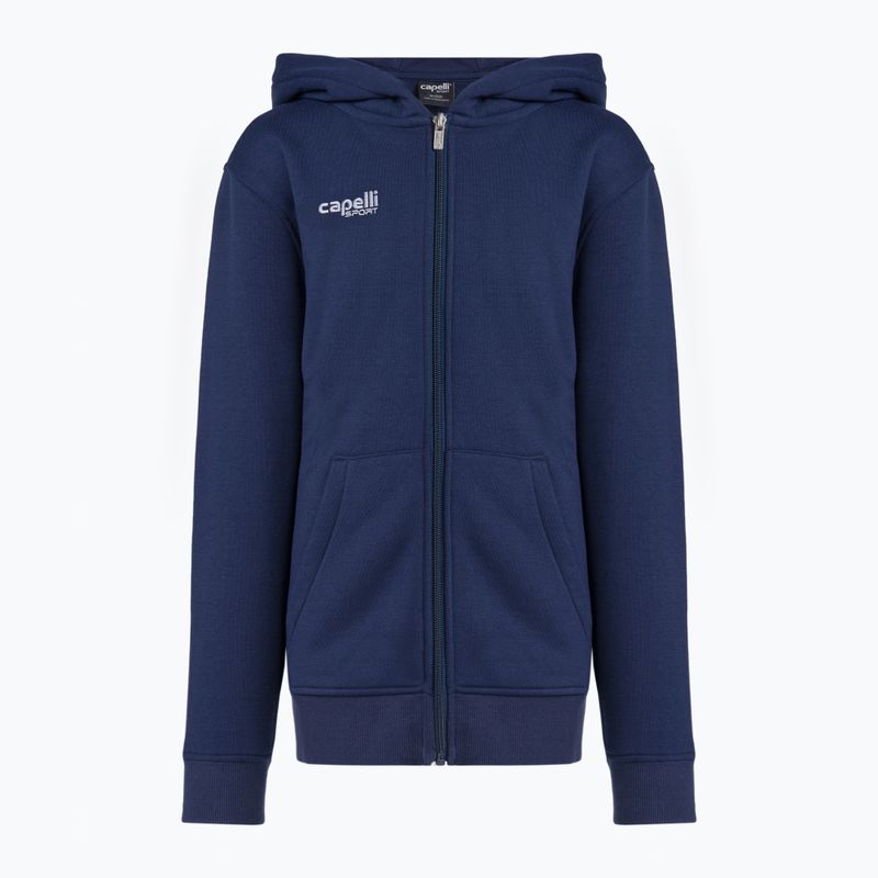 Дитячий футбольний світшот Capelli Basics Youth Zip Hoodie темно-синій