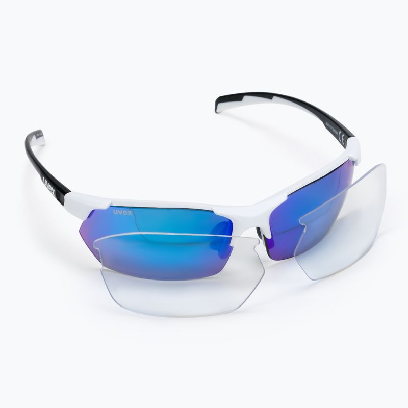 Окуляри сонячні UVEX Sportstyle 114 white black mat/mirror blue/litemirror orange/clear 53/0/939/8216 7