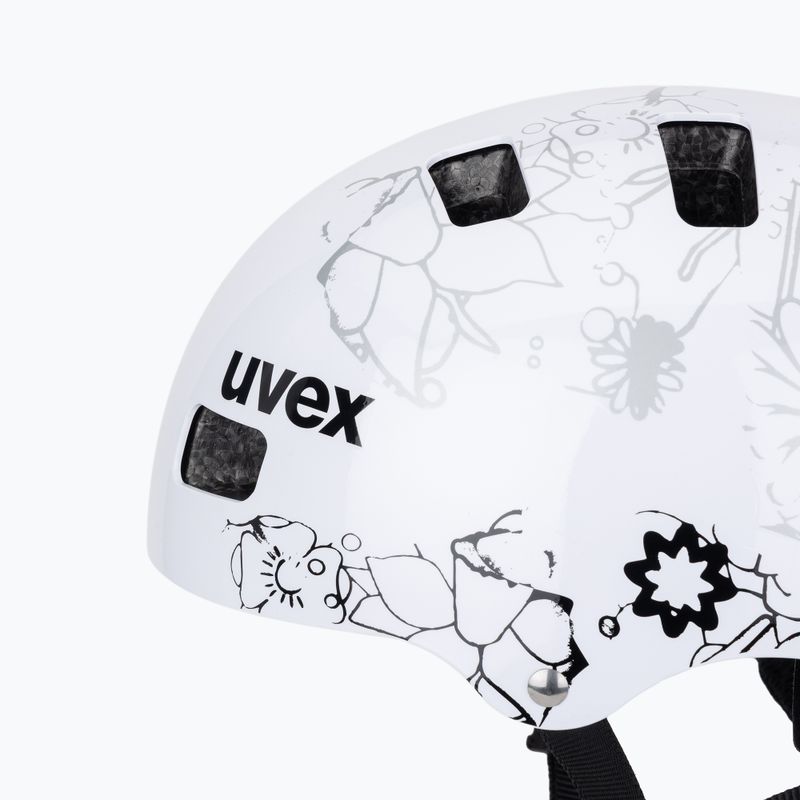 Дитячий шолом UVEX Kid 3 white flower/black 7